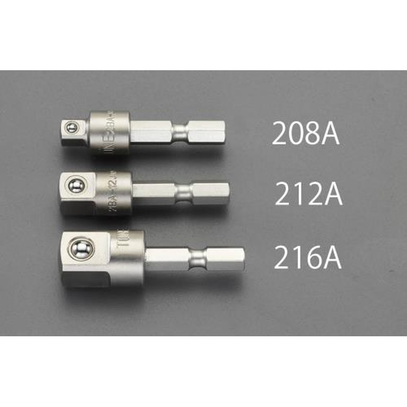 エスコ EA618AX-212A 3/8”DRx1/4”HEX/49mmソケットアダプター 1個（ご注文単位1個）【直送品】