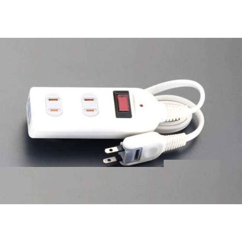 エスコ EA815GL-74AA AC125V/15Ax5mタップ(3口・集中スイッチ付/白) 1個(ご注文単位1個)【直送品】