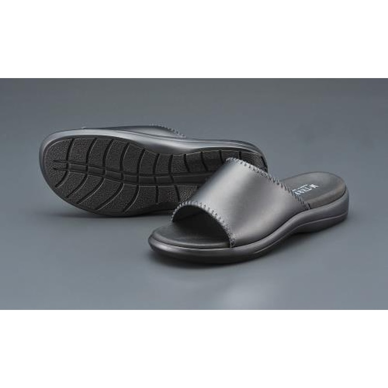 エスコ EA910SX-12[LL]サンダル(本革/黒) 1個（ご注文単位1個）【直送品】