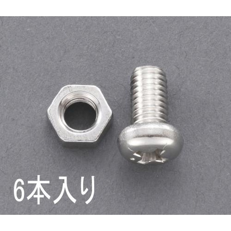 エスコ EA949NR-420 M4x20ゆるみ止ナベ頭小ねじ(ステンレス製・6個) 1個（ご注文単位1個）【直送品】