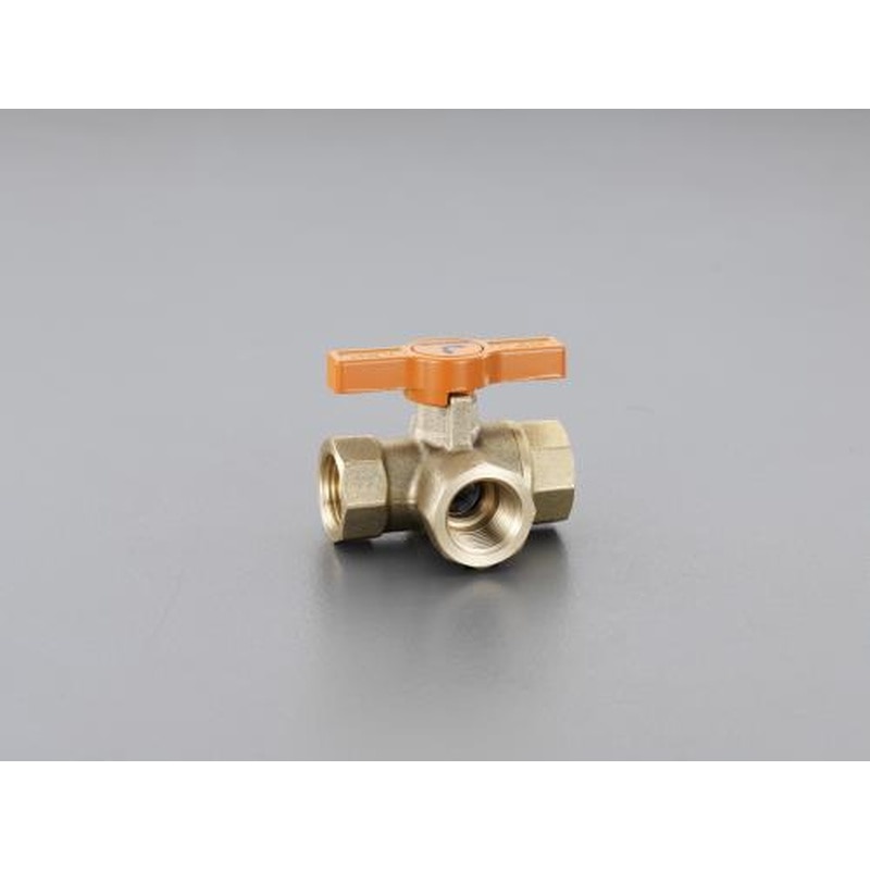 エスコ EA470GE-4 Rc1/2”三方ボールバルブ(真鍮製) 1個（ご注文単位1個）【直送品】