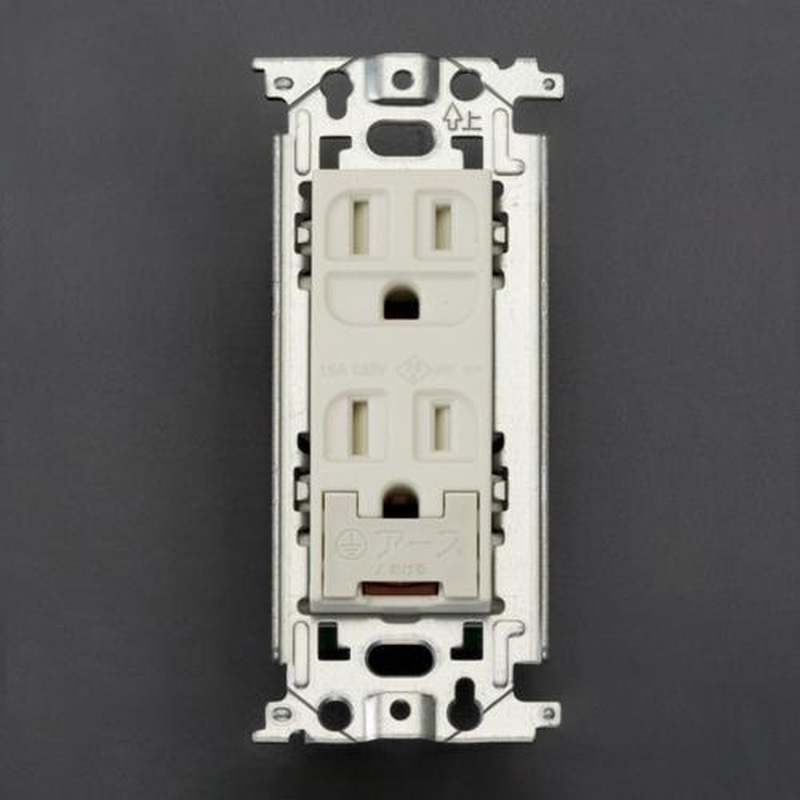 エスコ EA940CE-125 125V/15A埋込コンセント(2口/接地・アース・扉付) 1個(ご注文単位1個)【直送品】