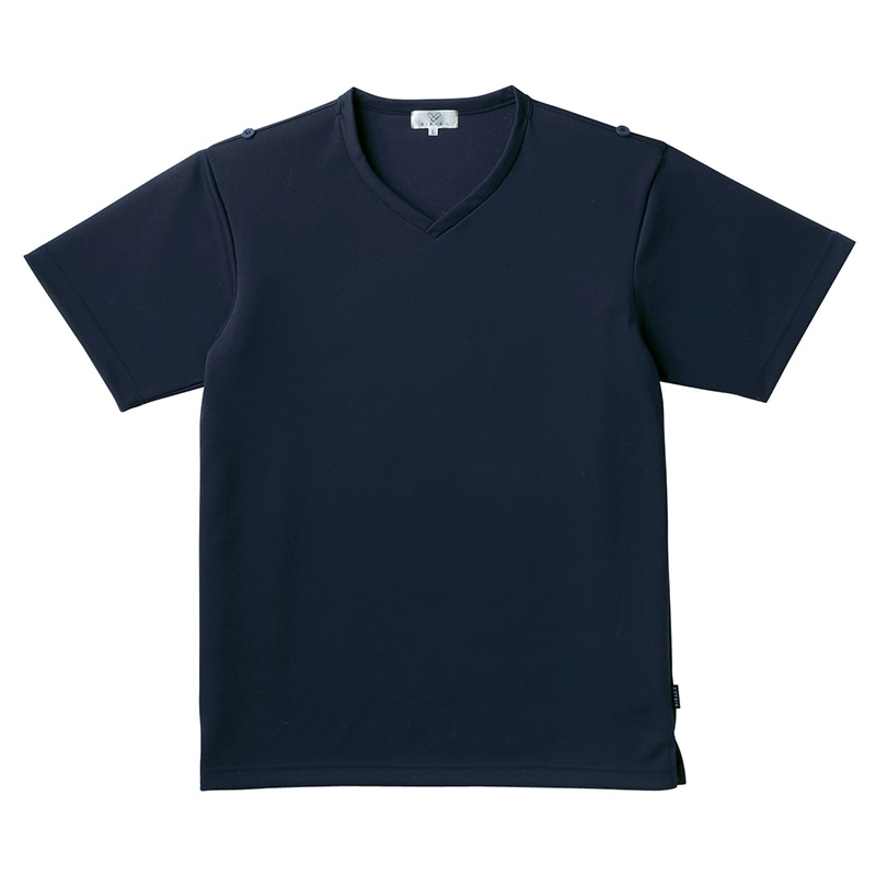 キラク 入浴介助用シャツ 男女兼用 CR160 S ネイビー 1枚(ご注文単位1枚)【直送品】