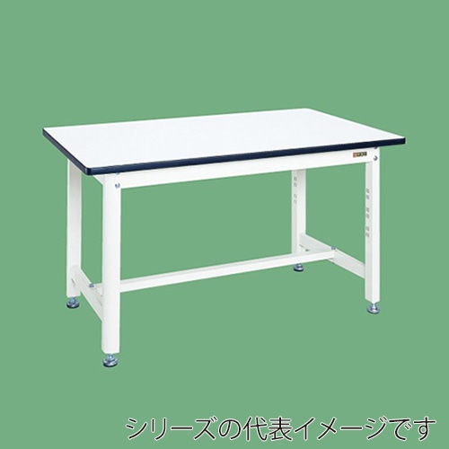 サカエ 中量作業台 扇形支柱 固定式 ホワイト KF-49W 1台(ご注文単位1台)【直送品】