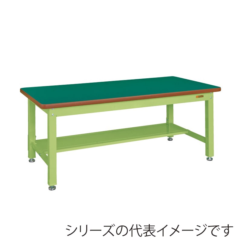 サカエ 重量作業台 KWタイプ 中板1枚付サカエリューム天板 グリーン/グリーン KWF-188T 1台(ご注文単位1台)【直送品】