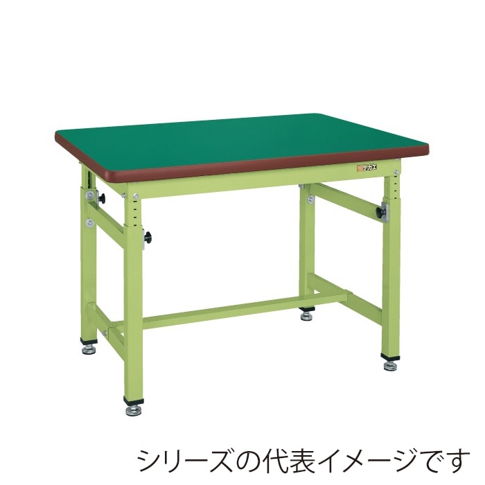 サカエ 重量高さ調整作業台 TKWタイプサカエリューム天板 グリーン/グリーン TKW-188FK 1台(ご注文単位1台)【直送品】