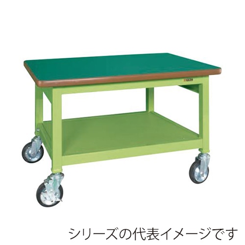 サカエ 重量作業台 GWBタイプ 移動式サカエリューム天板 グリーン/グリーン GWBF-128 1台(ご注文単位1台)【直送品】