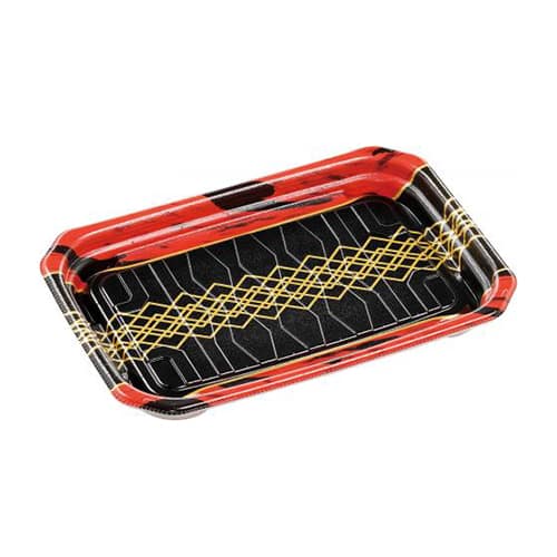 エフピコ 惣菜容器 MFPパシオ 本体 22-15 チア黒赤 50枚/袋（ご注文単位12袋）【直送品】