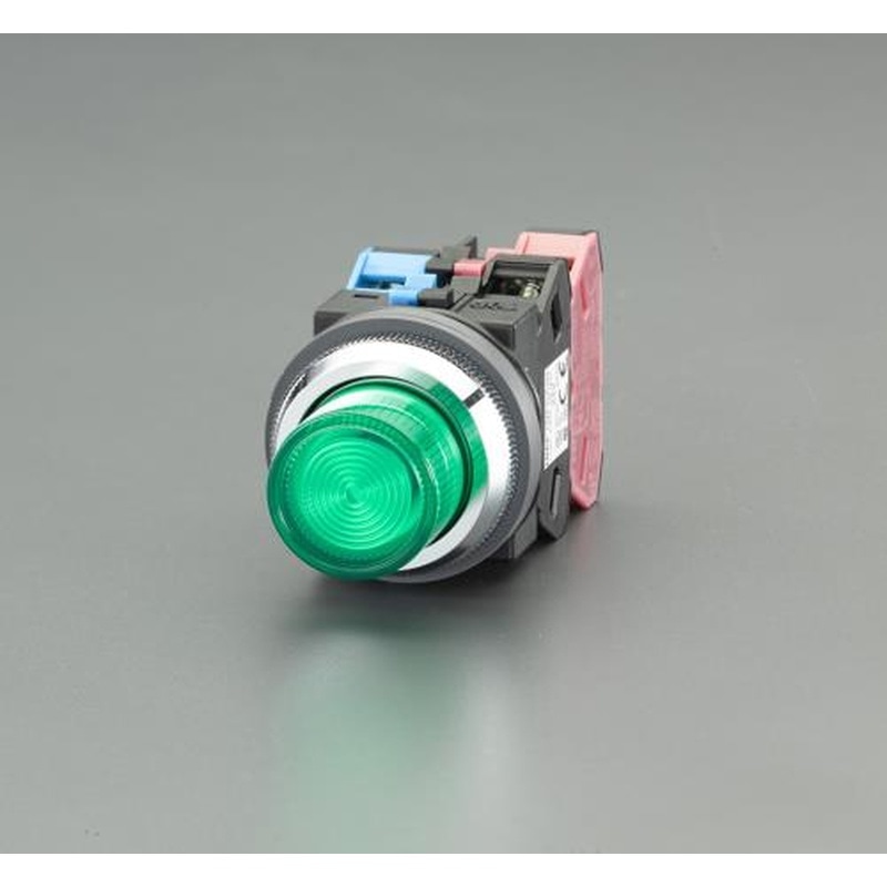 エスコ EA940DA-32A AC/DC24V押ボタンスイッチ(LED照光緑) 1個(ご注文単位1個)【直送品】
