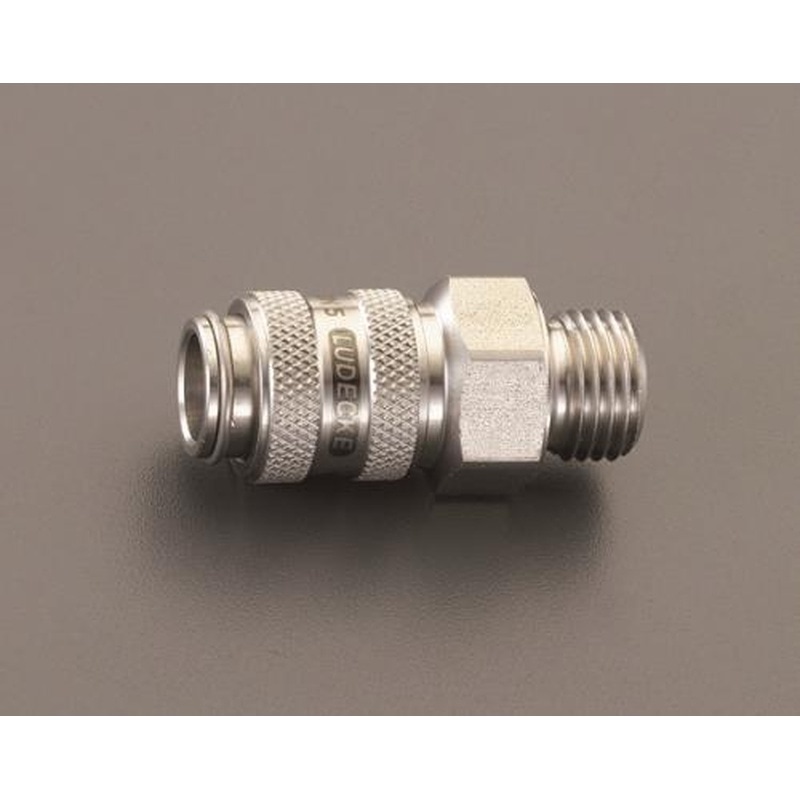 エスコ EA140GL-2 G1/4”雄ねじカップリング(ステンレス製/ワンプッシュ) 1個(ご注文単位1個)【直送品】