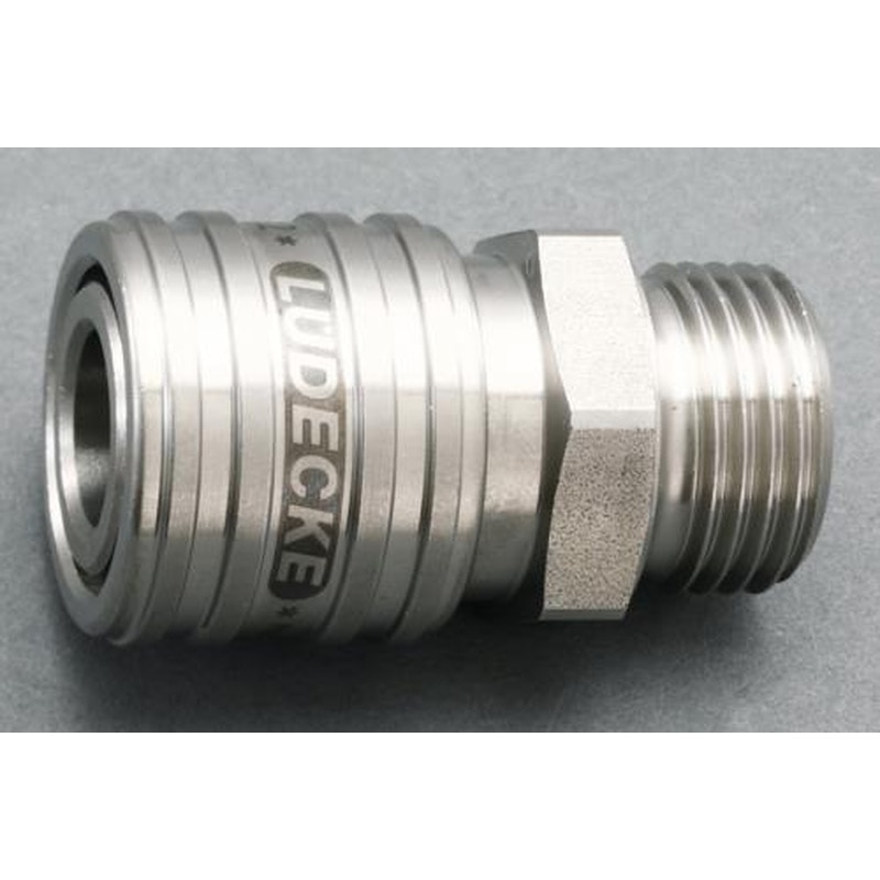 エスコ EA140GR-3 G3/8”雄ねじカップリング(ステンレス製/ワンプッシュ) 1個(ご注文単位1個)【直送品】