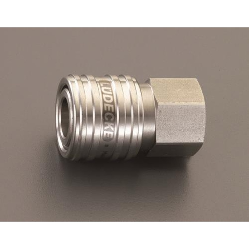 エスコ EA140GR-102 G1/4”雌ねじカップリング(ステンレス製/ワンプッシュ) 1個(ご注文単位1個)【直送品】