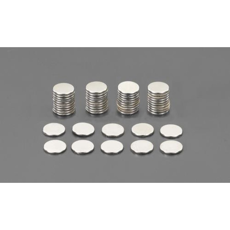 エスコ EA781EE-34 φ12x1.0mmマグネット/N極(粘着付/50個) 1個（ご注文単位1個）【直送品】