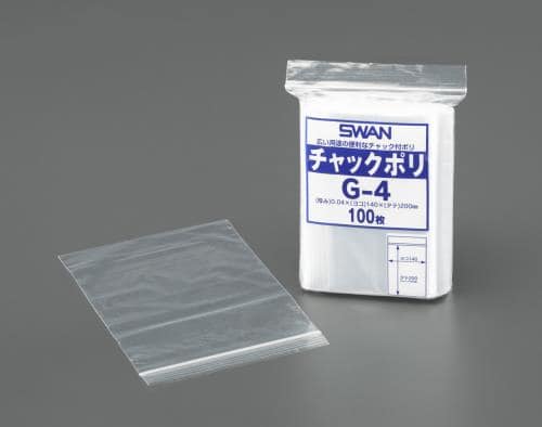 エスコ EA944CS-54 100x140mm ポリ袋(チャック付/200枚) 1束 （ご注文単位1束）【直送品】