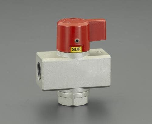 エスコ EA153SJ-73 Rc1/2ハンドバルブ(赤ハンドル) 1個 （ご注文単位1個）【直送品】