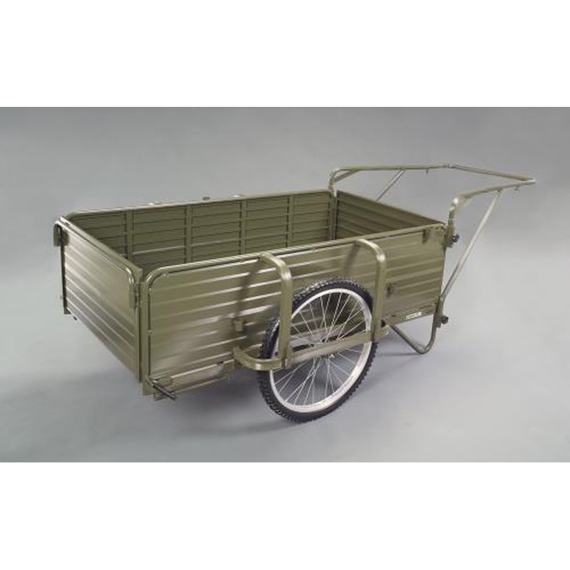 エスコ EA520AG-13 1455x800mmリヤカー・折畳式(側板付/OD色) 1個(ご注文単位1個)【直送品】