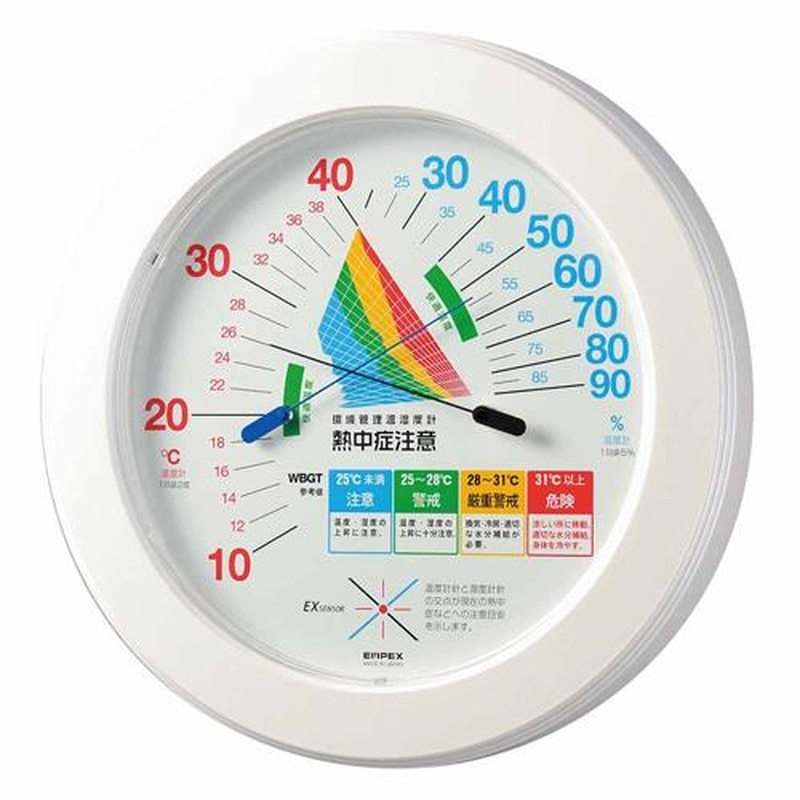 エスコ EA742MK-54 φ230mm熱中症指数計(温湿度計付/防雨型) 1個(ご注文単位1個)【直送品】