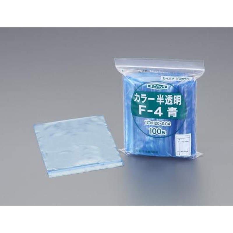 エスコ EA944C-604 85x120mmポリ袋(チャック付/青/200枚) 1個（ご注文単位1個）【直送品】