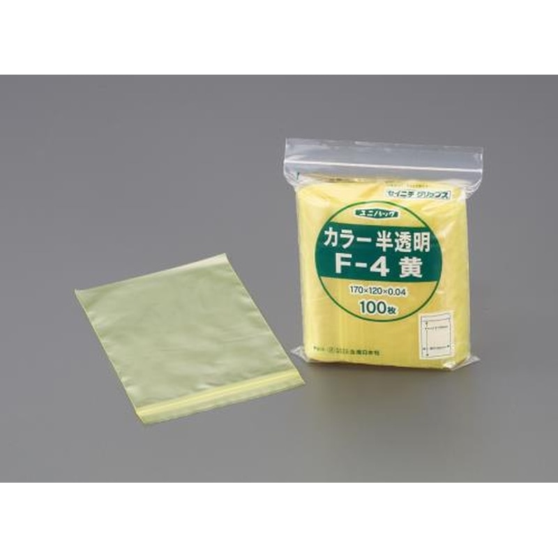 エスコ EA944C-702 60x85mmポリ袋(チャック付/黄/300枚) 1個（ご注文単位1個）【直送品】