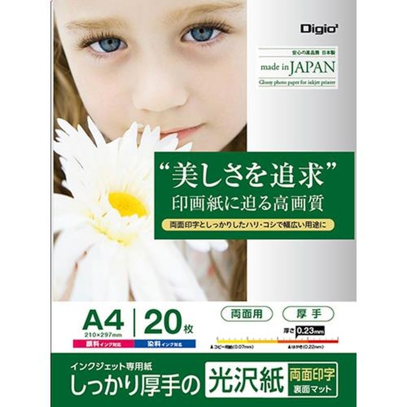 エスコ EA759XA-132 A4インクジェット光沢紙(両面印字/20枚) 1個(ご注文単位1個)【直送品】