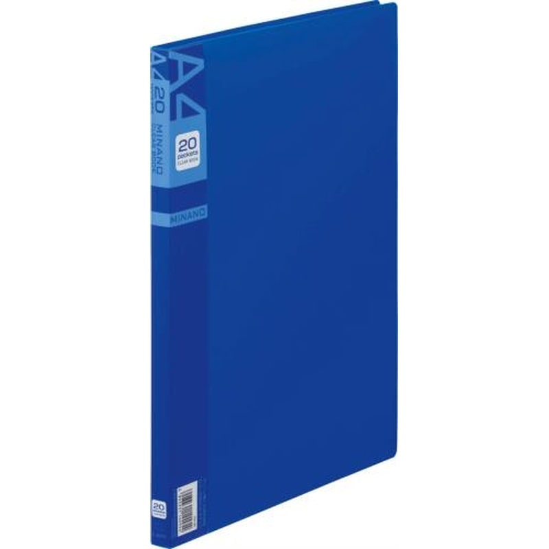 エスコ EA762CC-67 A4/S型クリアーブック(20枚/青) 1個（ご注文単位1個）【直送品】