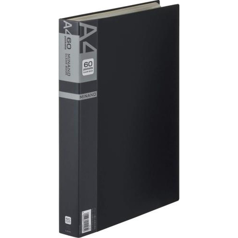 エスコ EA762CC-77 A4/S型クリアーブック(60枚/黒) 1個（ご注文単位1個）【直送品】