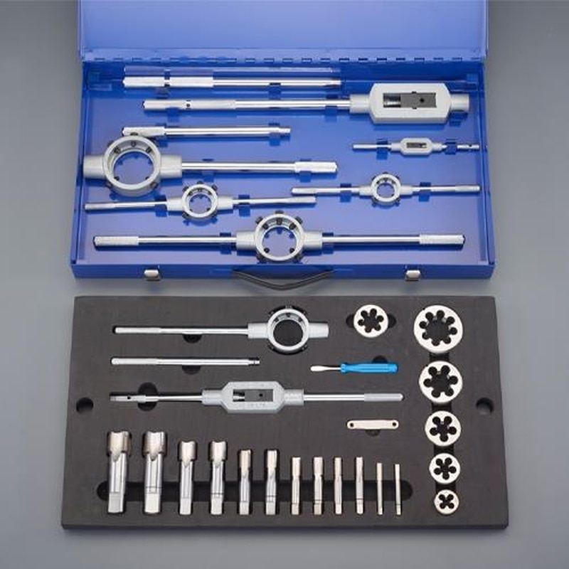 エスコ EA829JD G1/8”-G1”タップダイスセット(G/HSS) 1個(ご注文単位1個)【直送品】