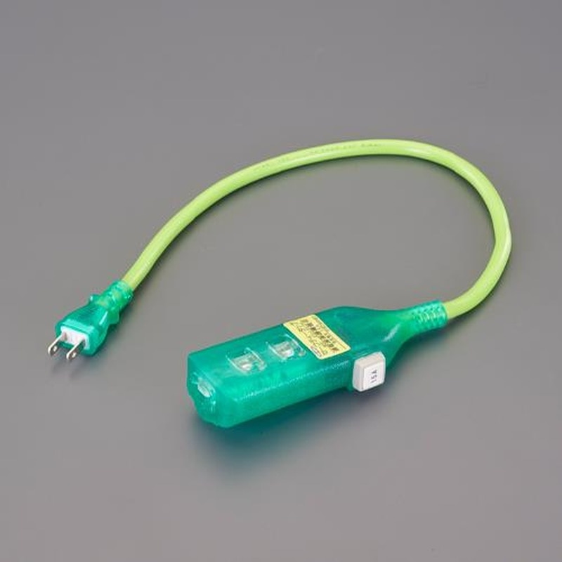 エスコ EA815G-21 AC100V/15A/0.5m延長コード(過負荷保護付) 1個(ご注文単位1個)【直送品】