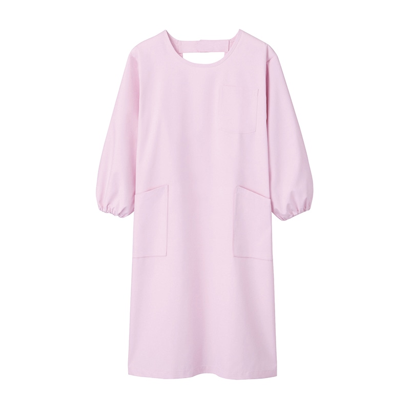 予防衣　男女兼用　長袖　74-403　ピンク　L   1個（ご注文単位1個）【直送品】