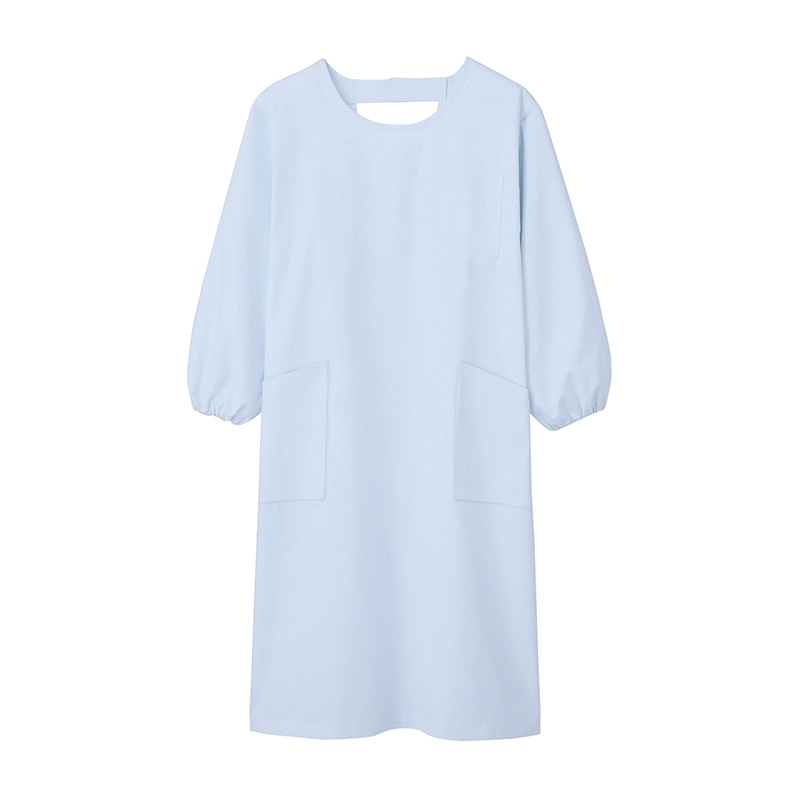 予防衣　男女兼用　長袖　74-405 サックス　5L  1個（ご注文単位1個）【直送品】