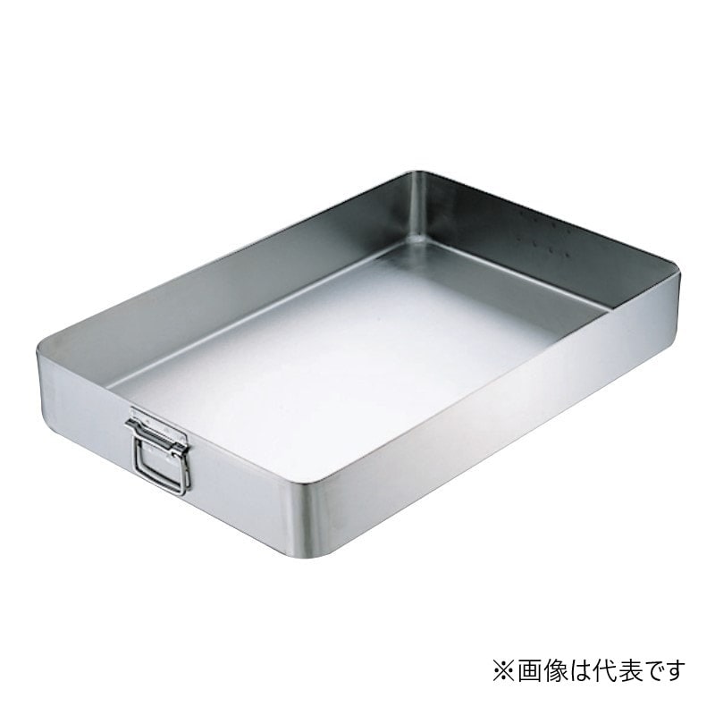 スギコ産業 18-8 ローストパン ホーリングハンドル付 300×450×H90mm SA0796-SH-3045 1個（ご注文単位1個）【直送品】