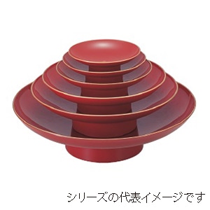 若泉漆器 尺0寸　盃盛器　朱天金 台脚無 1-706-15 1個（ご注文単位1個）【直送品】