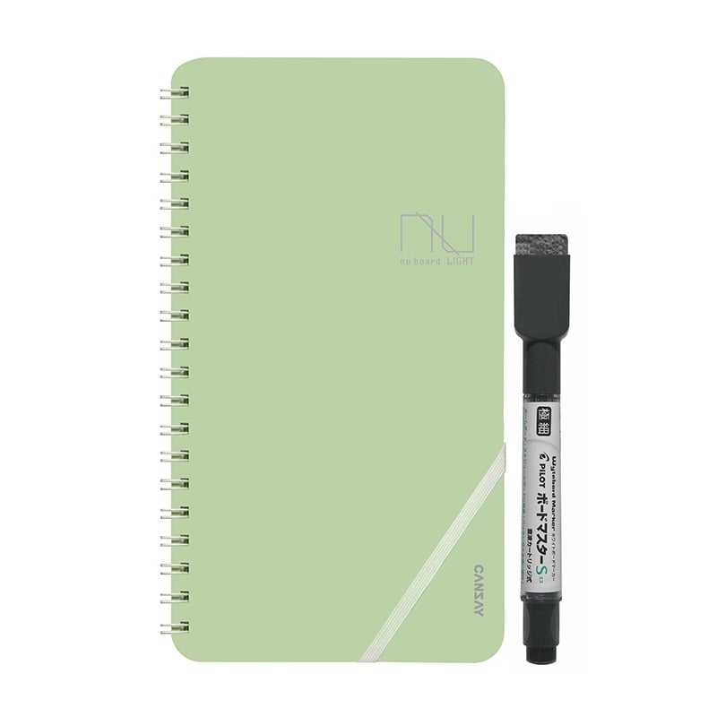 欧文印刷 ノート型ホワイトボード　nu　board　ライト グリーン NULT01GR04 1冊（ご注文単位1冊）【直送品】