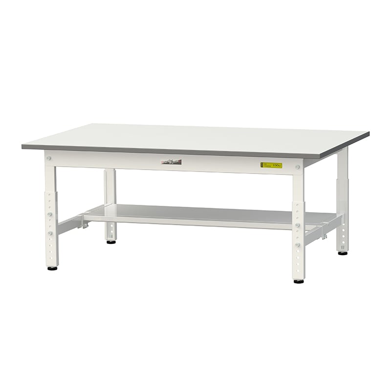 山金工業 ワークテーブル150 高さ調整タイプ 低床用 H400~575mm 半面棚板付 1200×750 1台(ご注文単位1台)【直送品】
