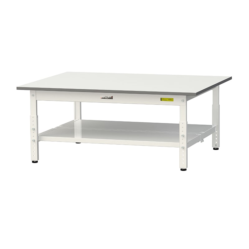 山金工業 ワークテーブル150 高さ調整タイプ 低床用 H400~575mm 全面棚板付 1200×900 1台(ご注文単位1台)【直送品】