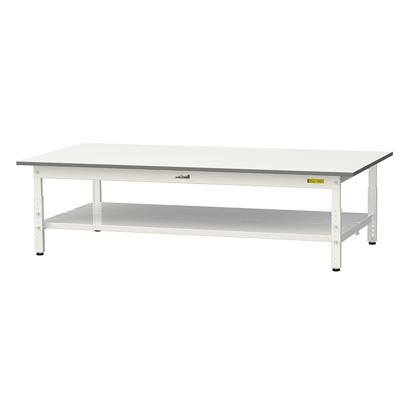 山金工業 ワークテーブル150 高さ調整タイプ 低床用 H400~575mm 全面棚板付 1800×900 1台(ご注文単位1台)【直送品】