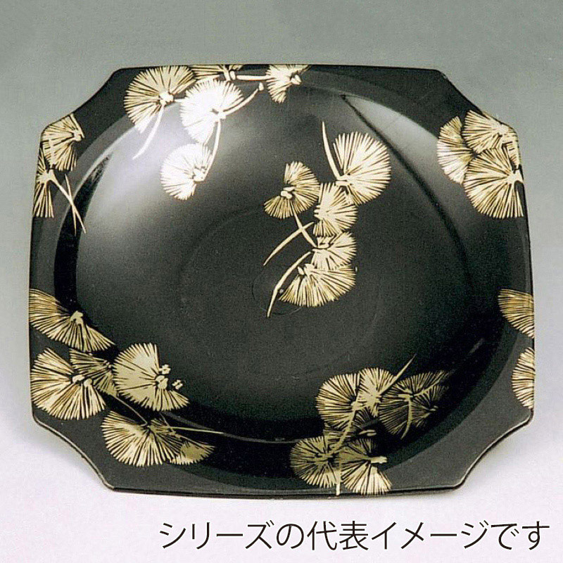 ニシキ プラスチック皿 関門 17 EL若松黒 50枚/袋（ご注文単位8袋）【直送品】
