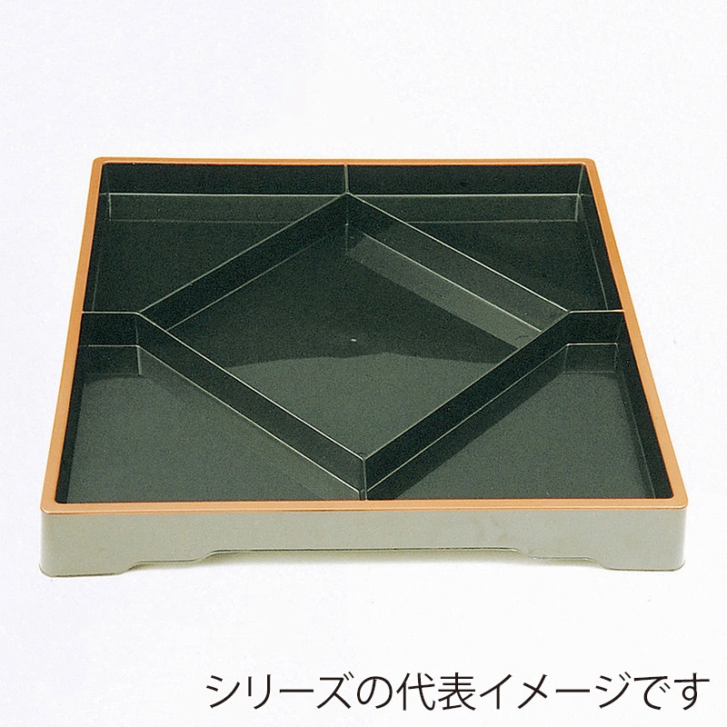 ニシキ 会席弁当容器 ひぜん フタセット 30 赤フチ 5枚/袋（ご注文単位6袋）【直送品】