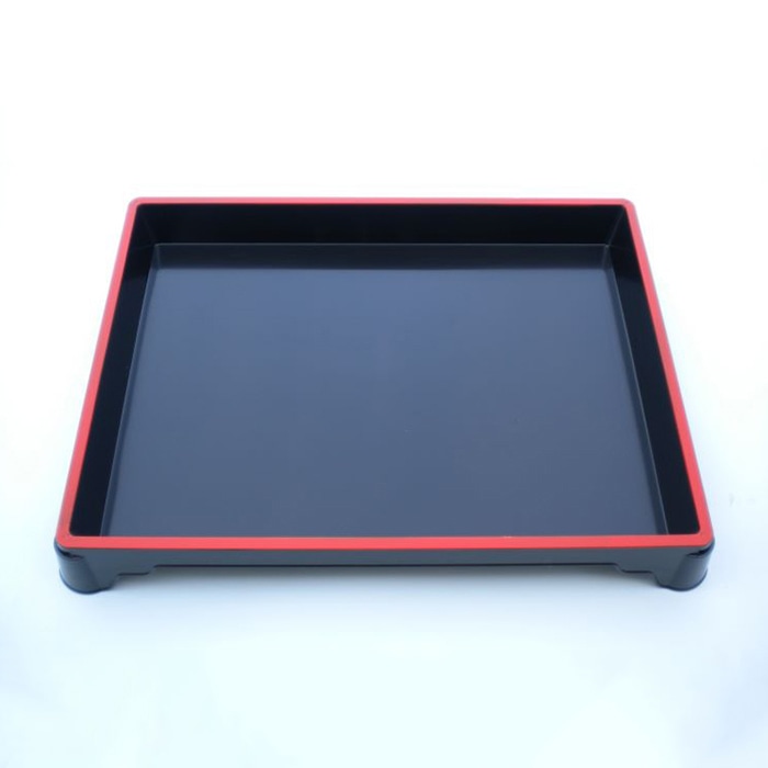 ニシキ 会席弁当容器 新ひぜん盛 フタセット 40 赤フチ 5枚/袋（ご注文単位4袋）【直送品】