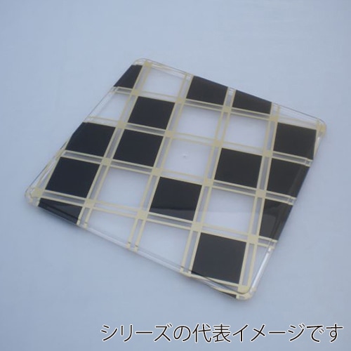 ニシキ 重箱容器 飛鳥 角型 フタ 8寸 フタ 市松黒金 5枚/袋（ご注文単位6袋）【直送品】