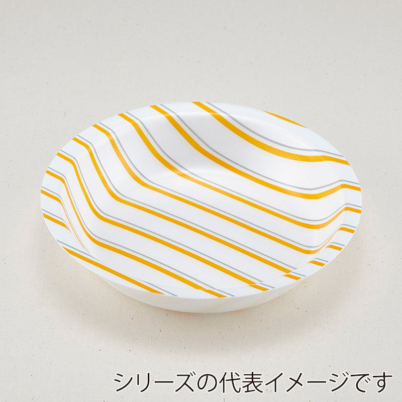 青葉紙業 深皿容器 まるざら 本体 165 ストライプ 222211 100枚/袋（ご注文単位6袋）【直送品】
