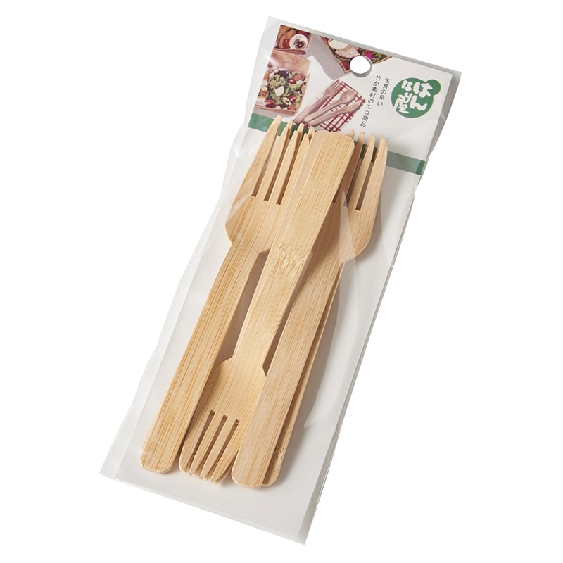 神堂 エコカトラリー竹フォーク 6本 929042 1パック(ご注文単位5パック)【直送品】