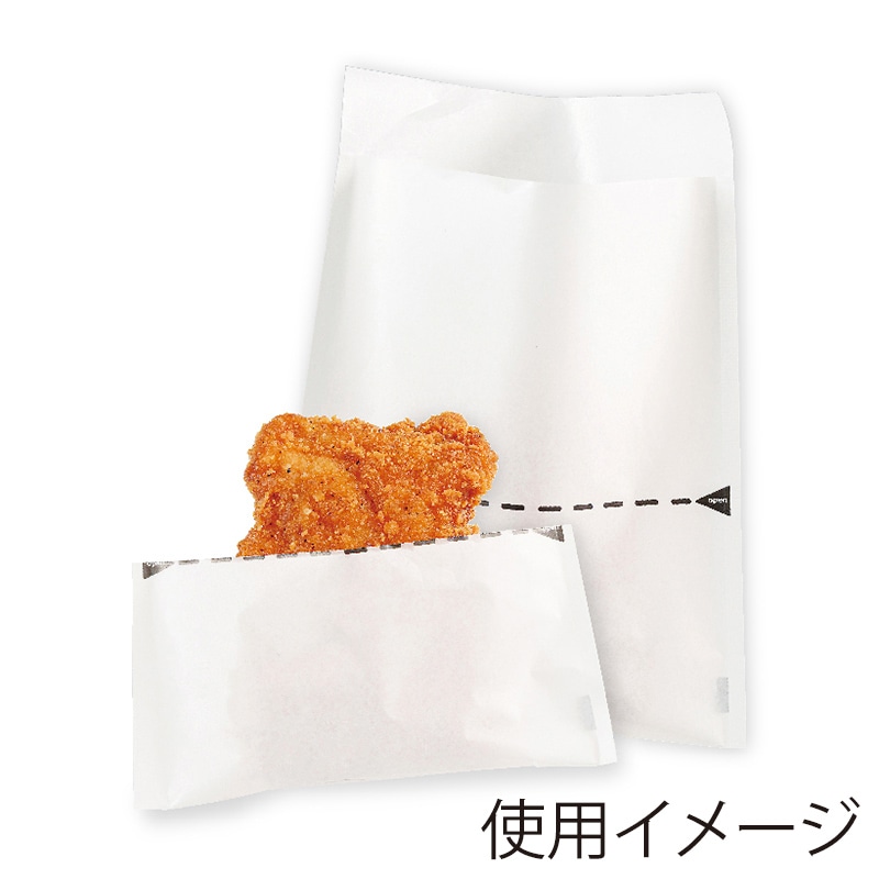 武蔵野産業 耐油袋　エコ・ハーフカット   100枚/袋（ご注文単位50袋）【直送品】