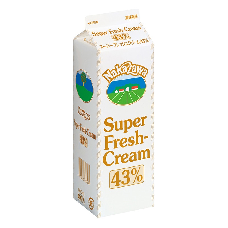 <冷蔵>中沢乳業 スーパーフレッシュクリーム 43% 1000ml 26427 1本※軽(ご注文単位1本)【直送品】