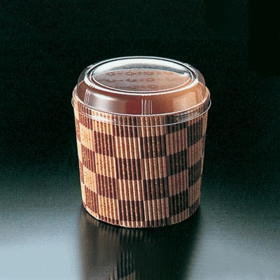 【直送品】cotta ミニシフォンカップ　PET蓋付 6093　茶ブロック 50枚/束（ご注文単位1束）