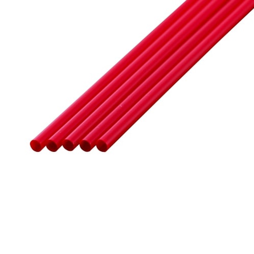 シバセ工業 ストレートストロー 4.5mm×18cm 赤 1箱(ご注文単位1箱)【直送品】