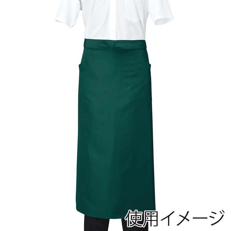 セブンユニフォーム 塩素ガードソムリエエプロン 男女兼用 フリーサイズ グリーン CT2564-4 1枚(ご注文単位1枚)【直送品】