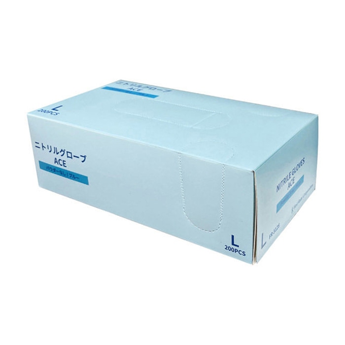 ニトリルグローブACE ブルー FR-5128 L 200枚入 10個/箱(ご注文単位1箱)【直送品】