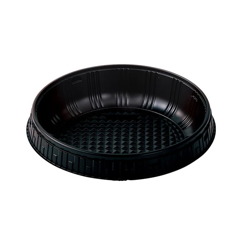 ケーピープラテック 丼容器 KNB-200 中皿アサ 黒 50枚/袋（ご注文単位8袋）【直送品】