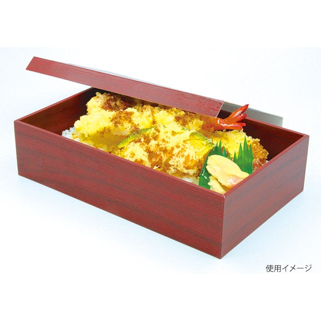 仕出容器 朱漆 貼箱 1.5合 10個/袋(ご注文単位8袋)【直送品】